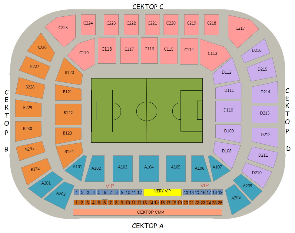 Схема зала — Стадион «Нижний Новгород»
